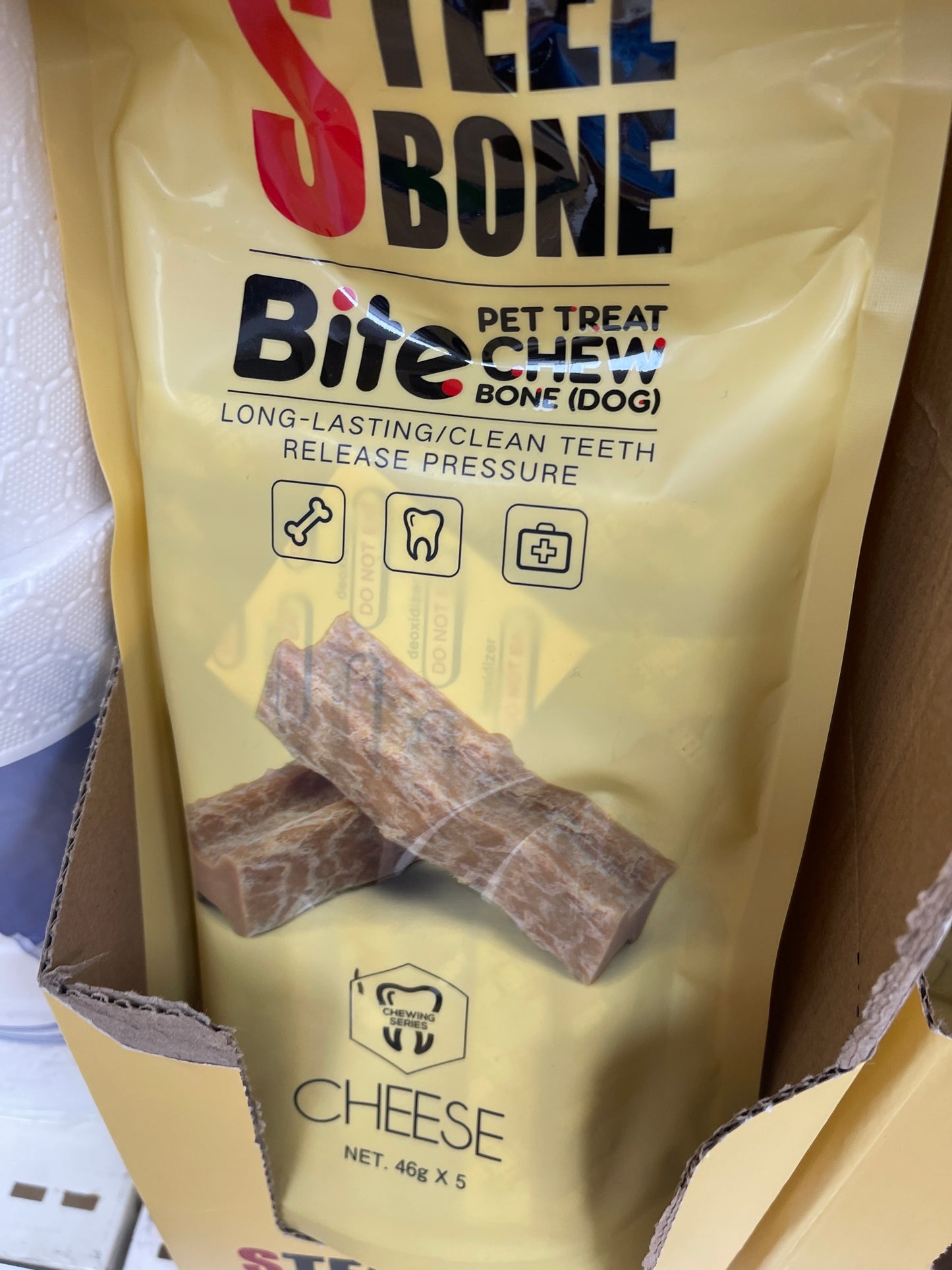 Steel bone small medium dog cheese flavour x 5