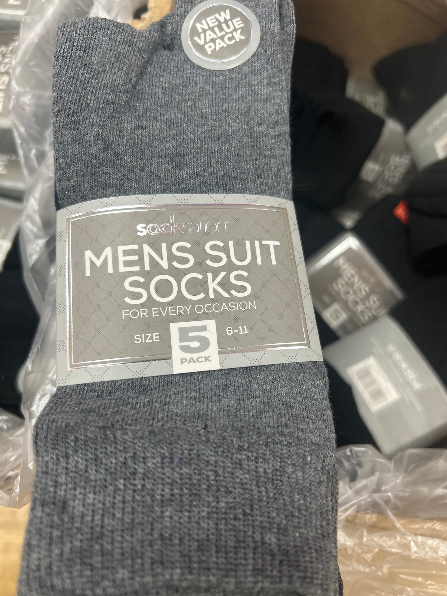 5pk men’s socks 6-11