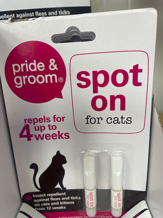 Spot on for cats repels fleas and ticks