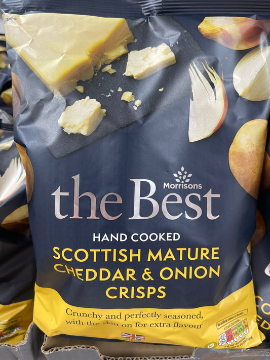 The best hand cooked scottish mature cheddar and onion crisps