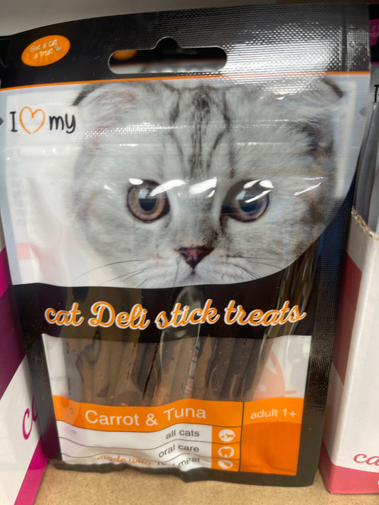 I love my cat deli stick treats carrot and tuna