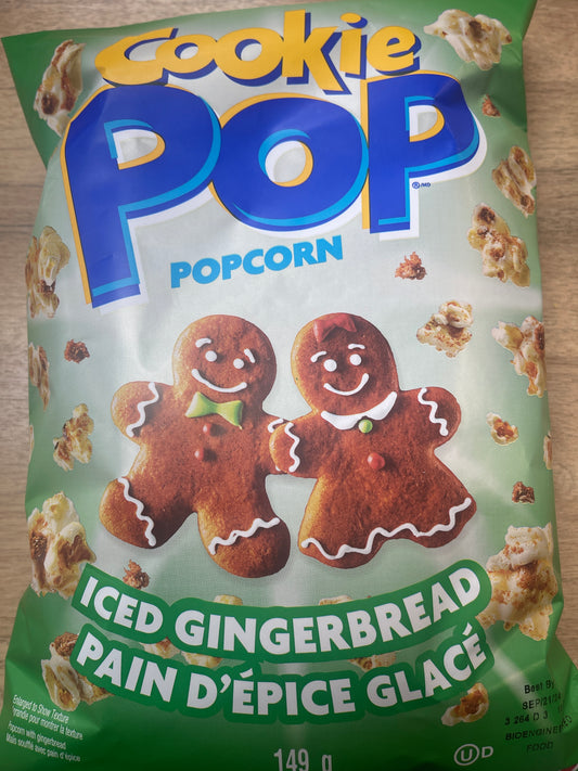 Iced gingerbread popcorn