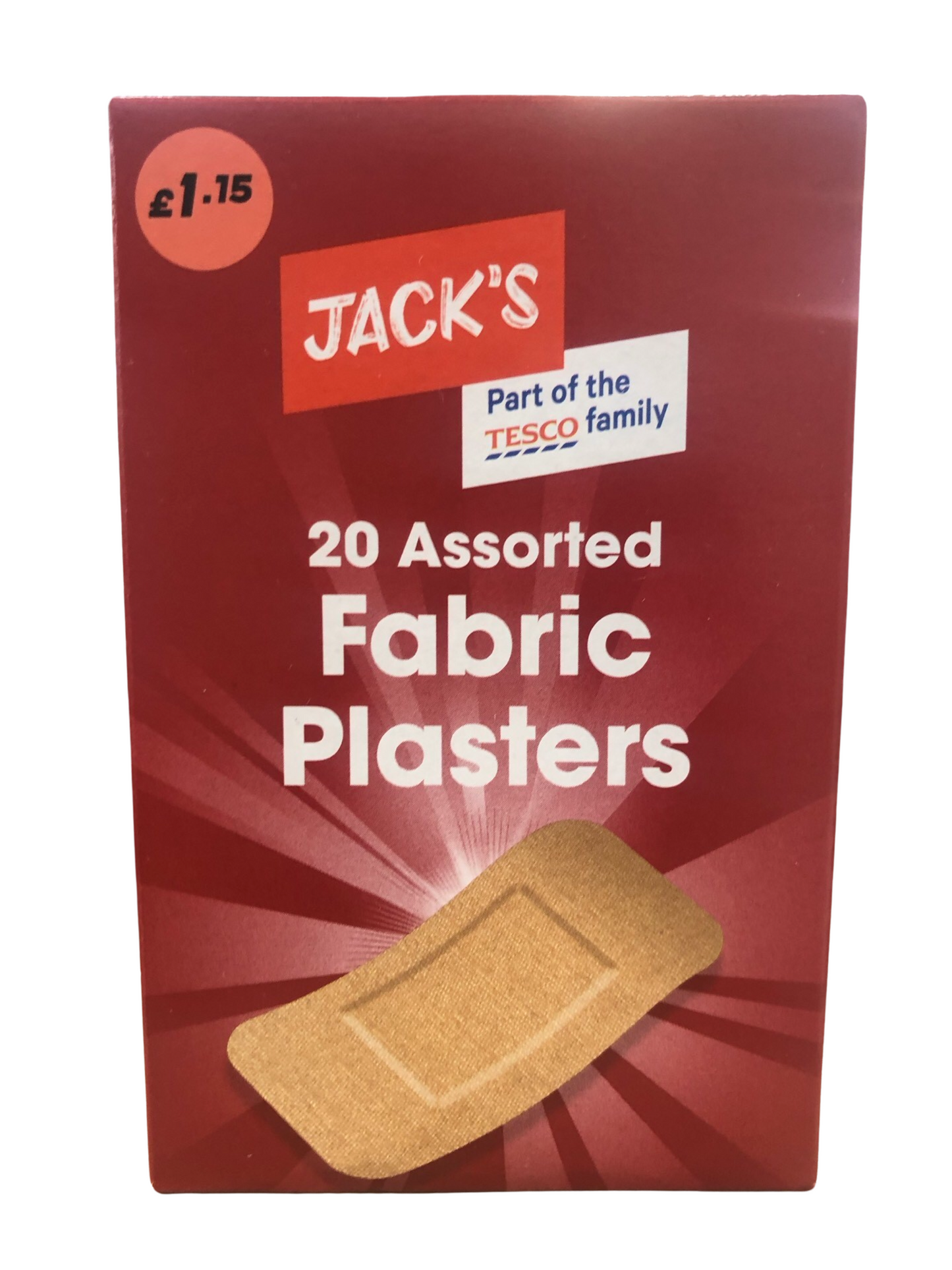 Jacks 20 assorted fabric plasters