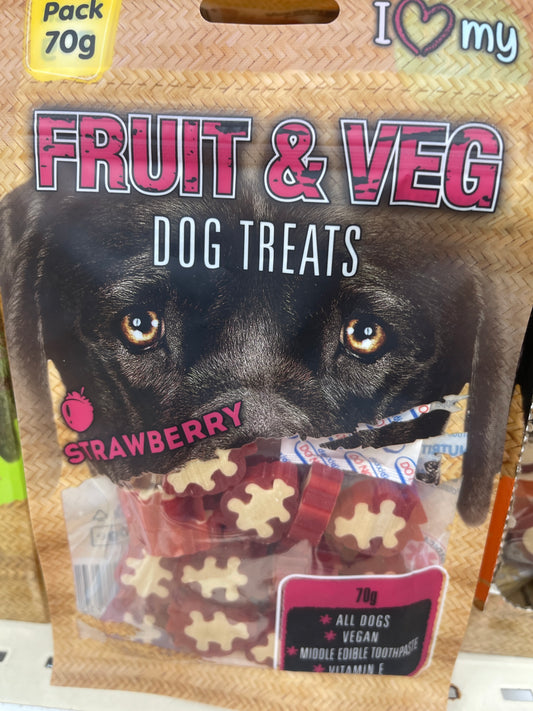 Fruit and veg dog treats strawberry