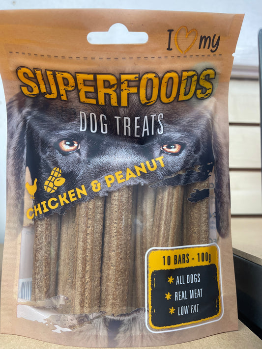 Chicken and peanut dog treats 10 bars