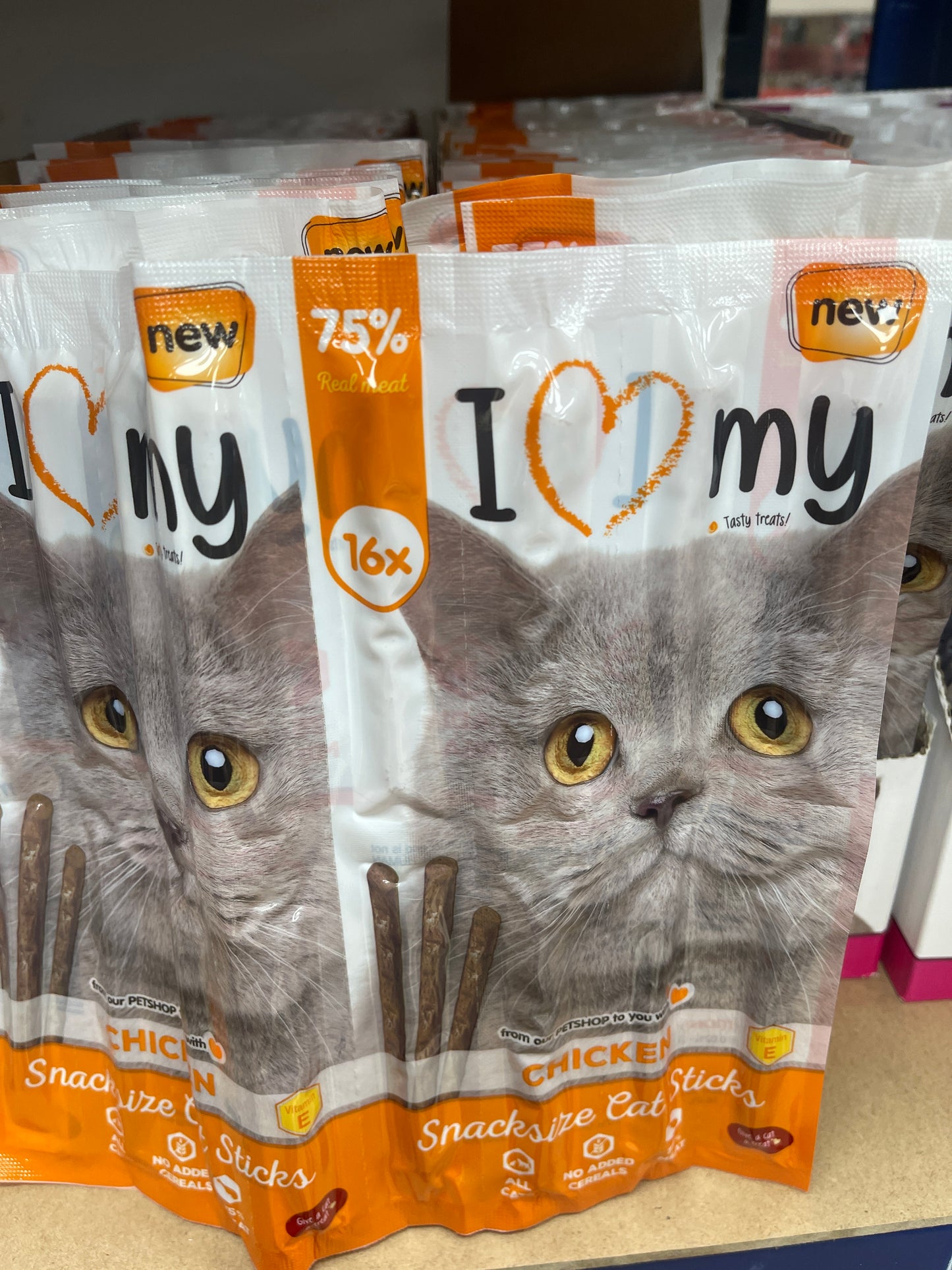 I love my cat chicken cat sticks