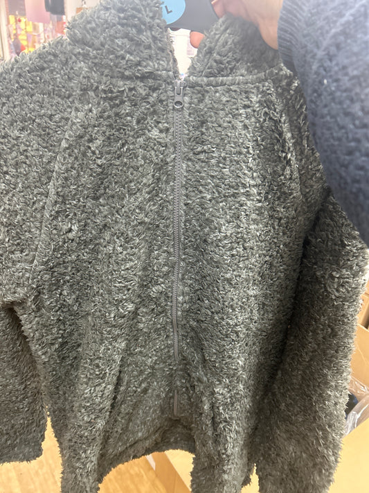 Hooded grey fleece L size