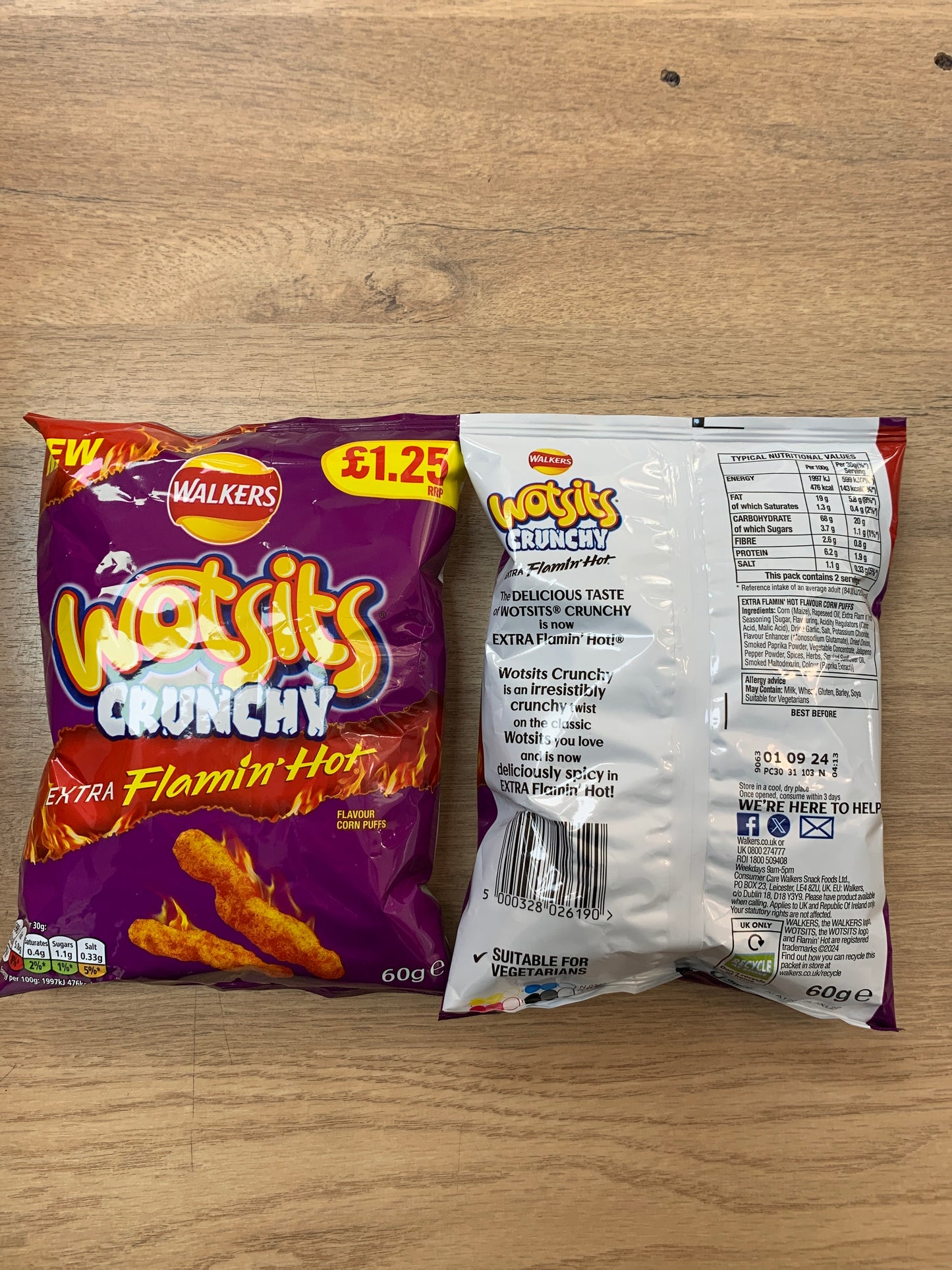 Wotsits flamin Hot 60g x 3