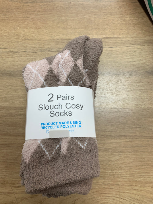 Brown 1 size socks twin pack