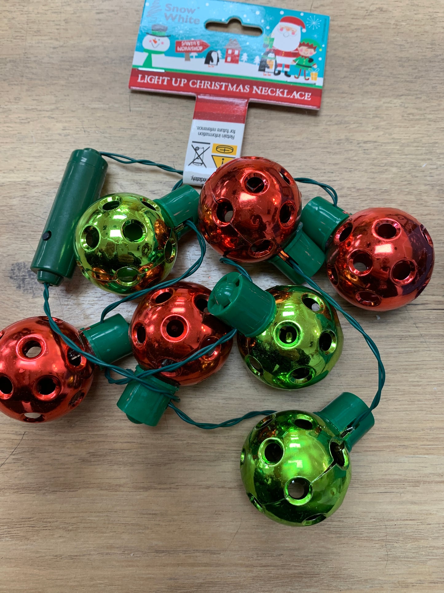 Light up Christmas necklace balls