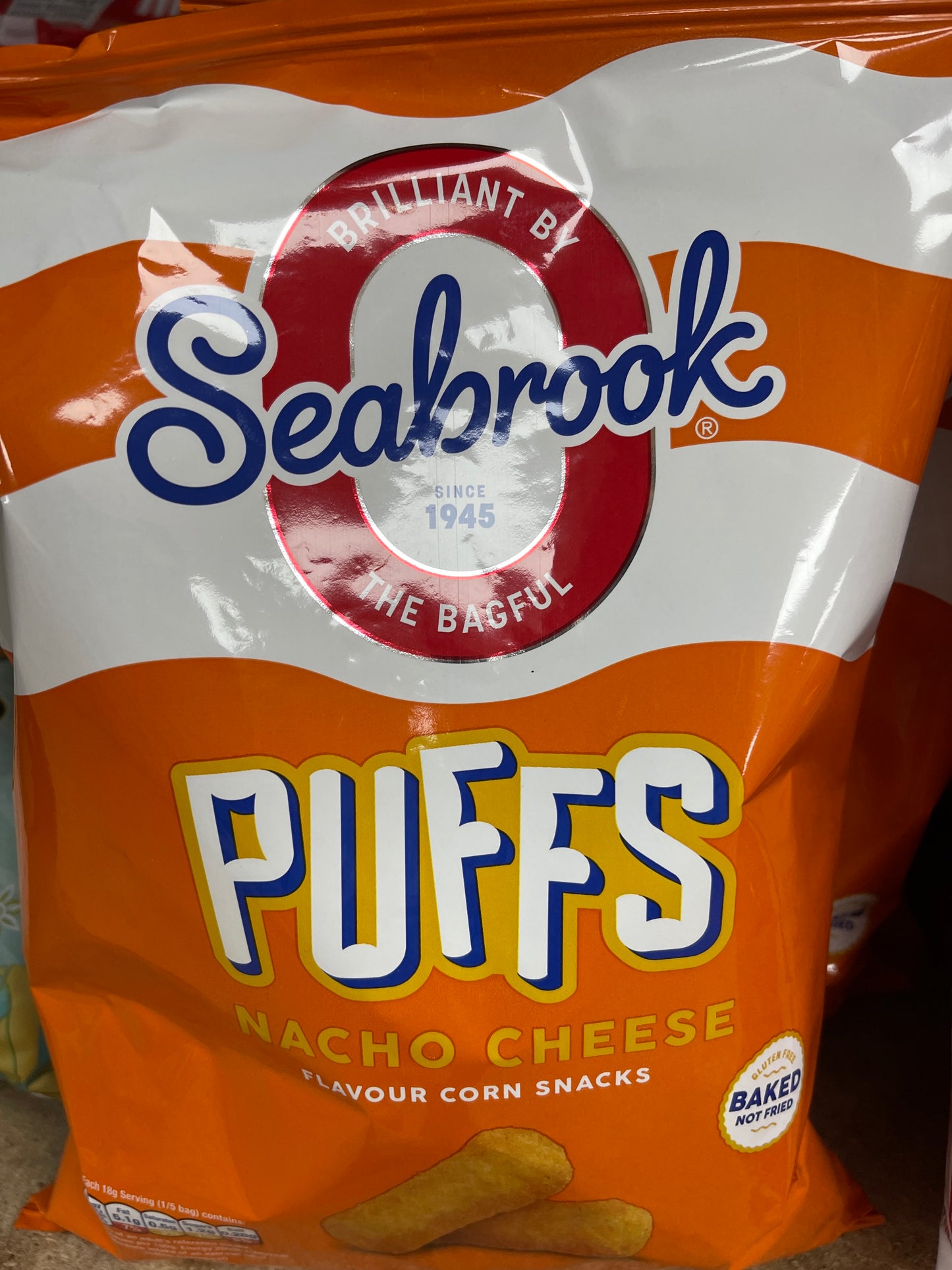 Seabrook nacho cheese puffs