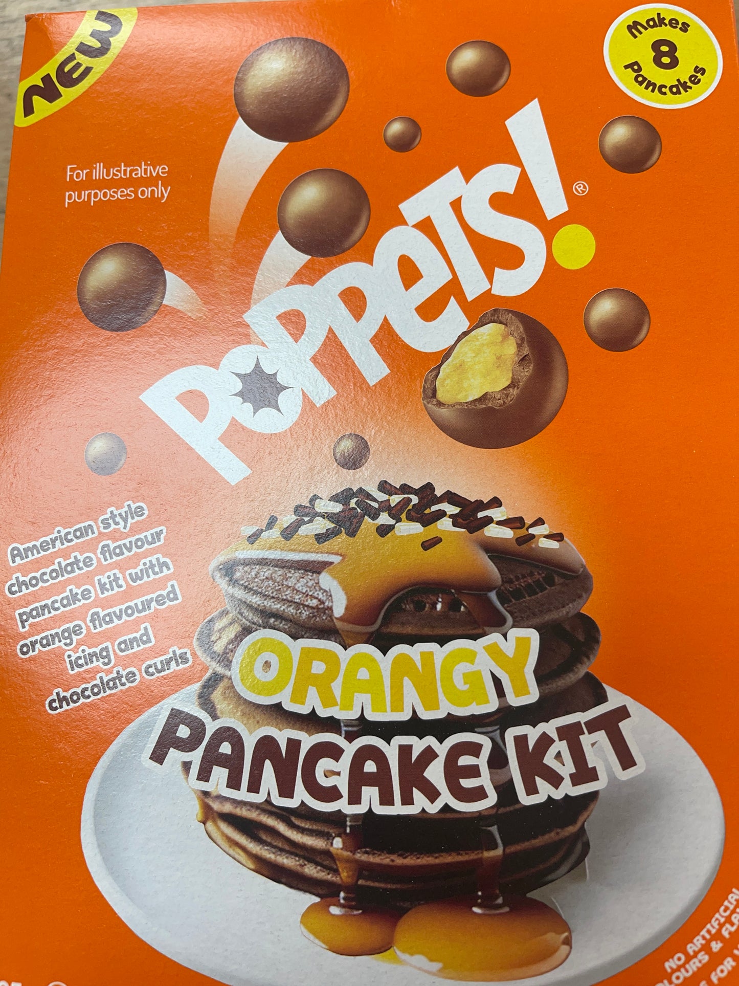 Poppets orangy pancake mix makes 8 pancakes