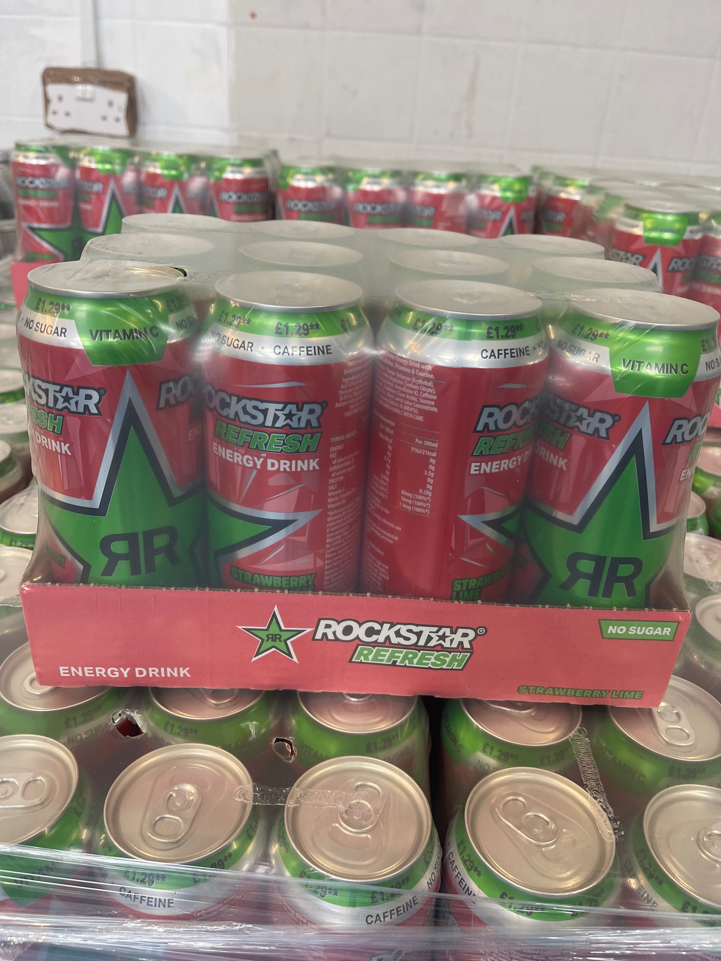 Rockstar strawberry and lime 12 cans