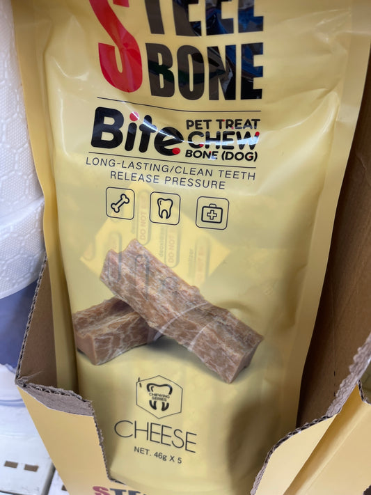 Steel bone small medium dog cheese flavour x 5