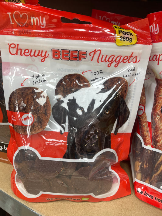 Chewy beef nuggets