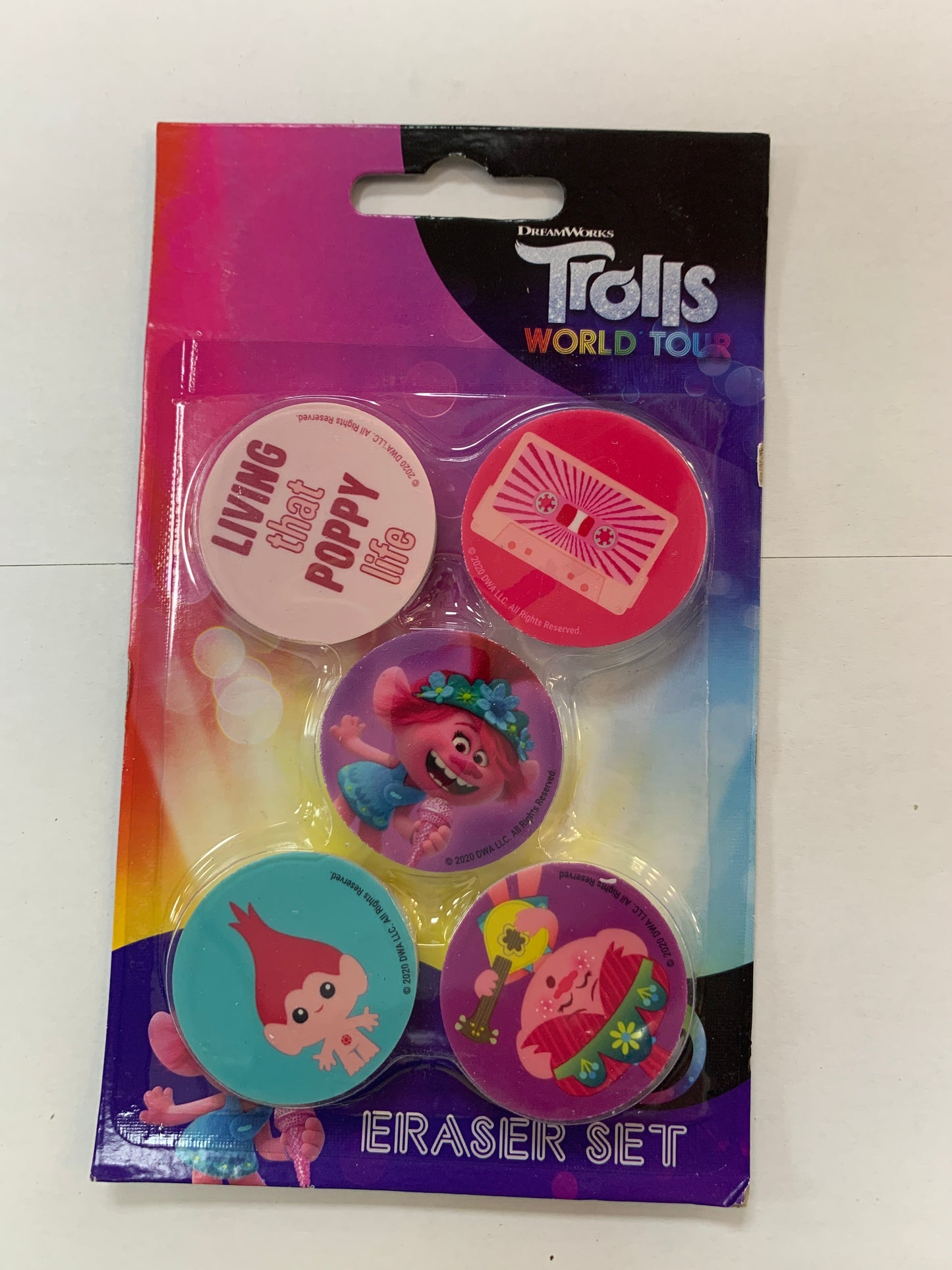 Trolls eraser set