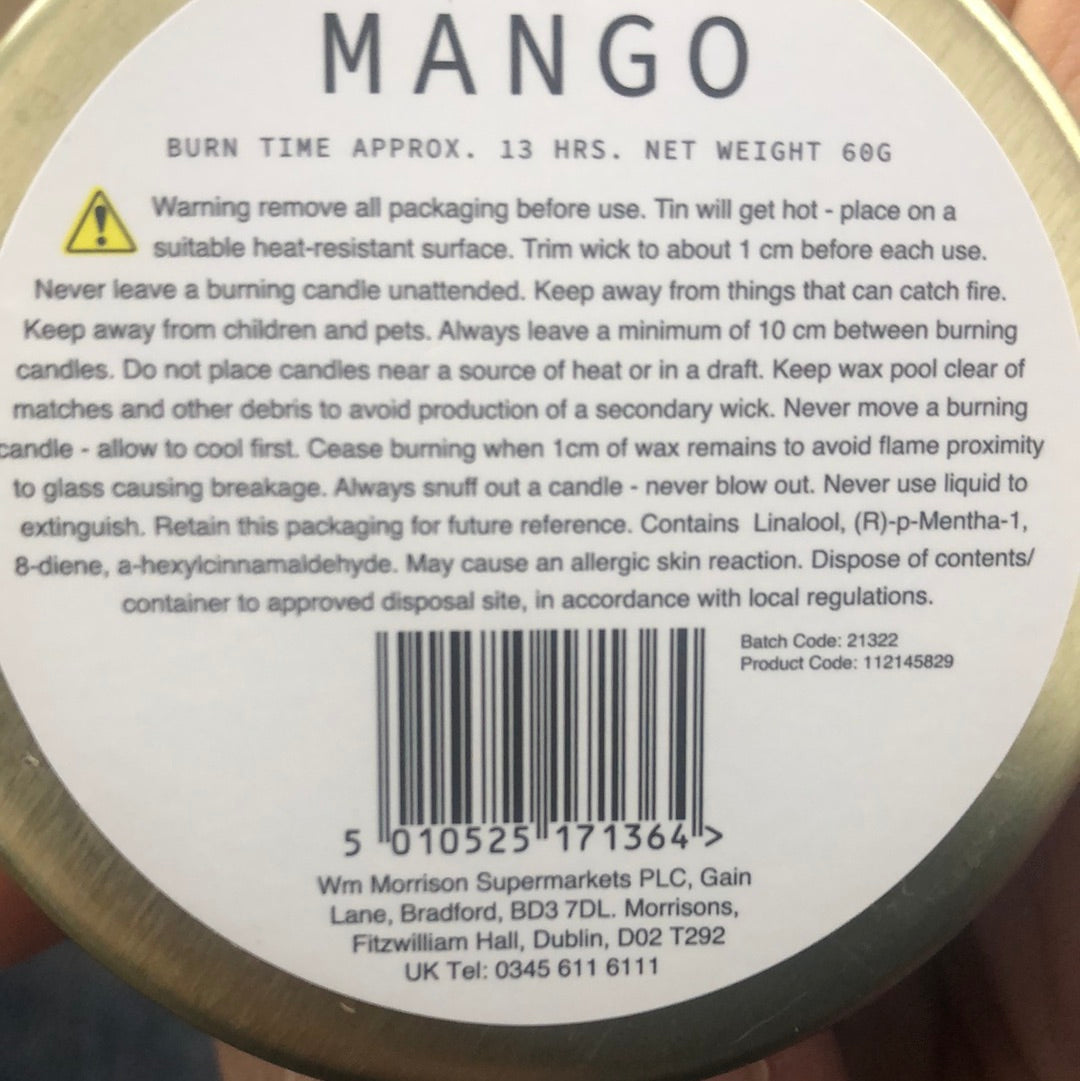 Mango scented candle