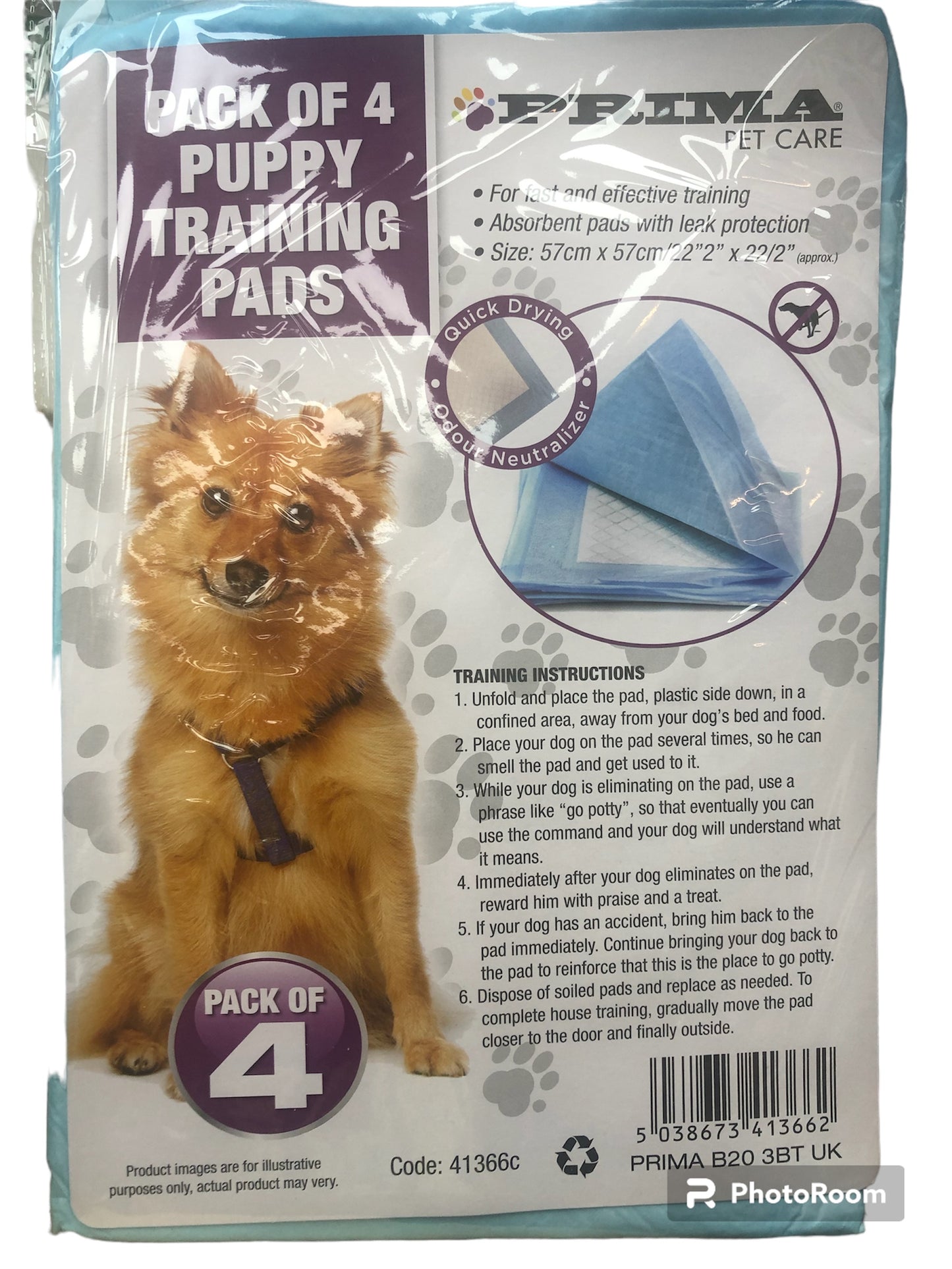 Pack of 4 puppy training pads