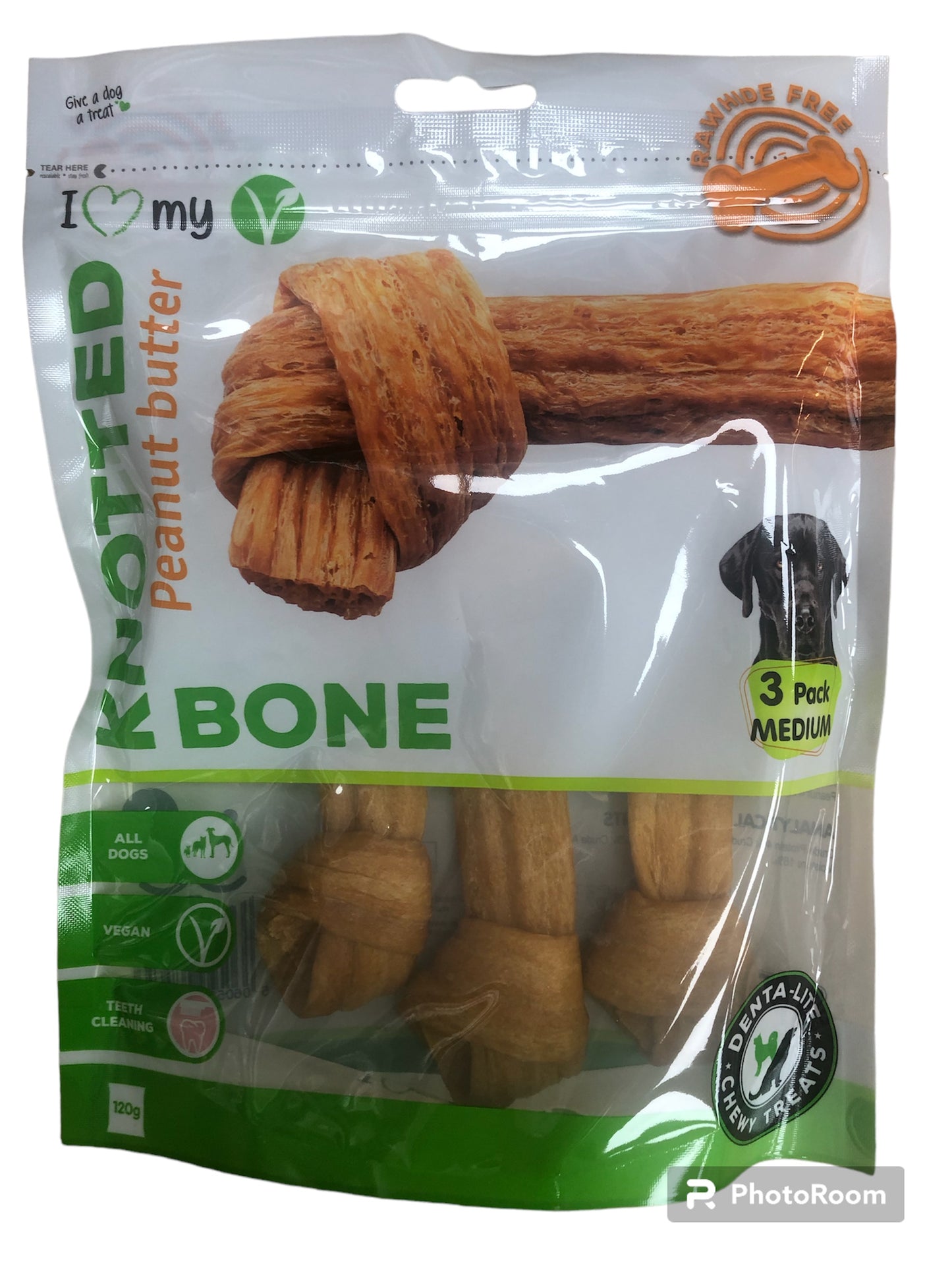Knotted peanut butter bones x 3 total 120g