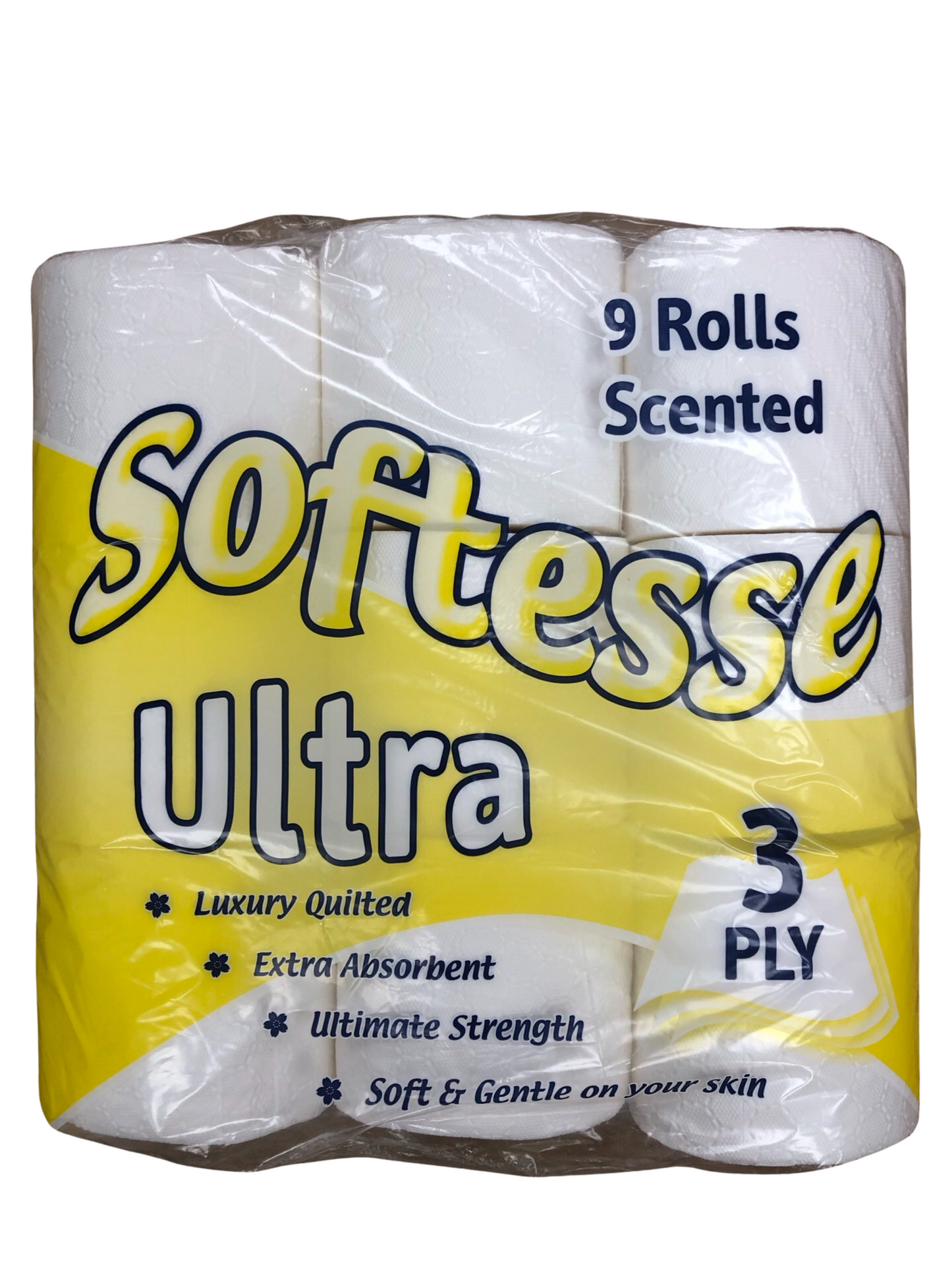 Softesse Ultra Luxury quilted 3ply toilet Roll. 9 Rolls scented