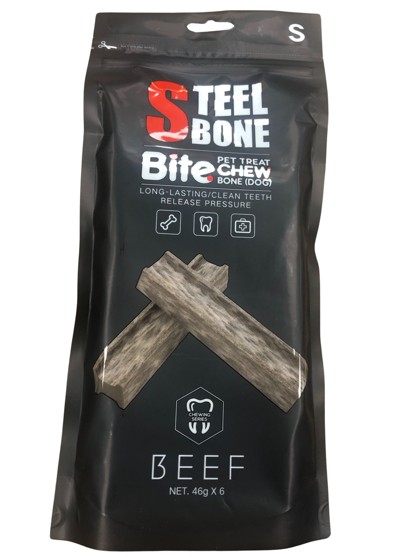 Steel Bone long lasting dog bones 6pk BEEF flavour. Small dog