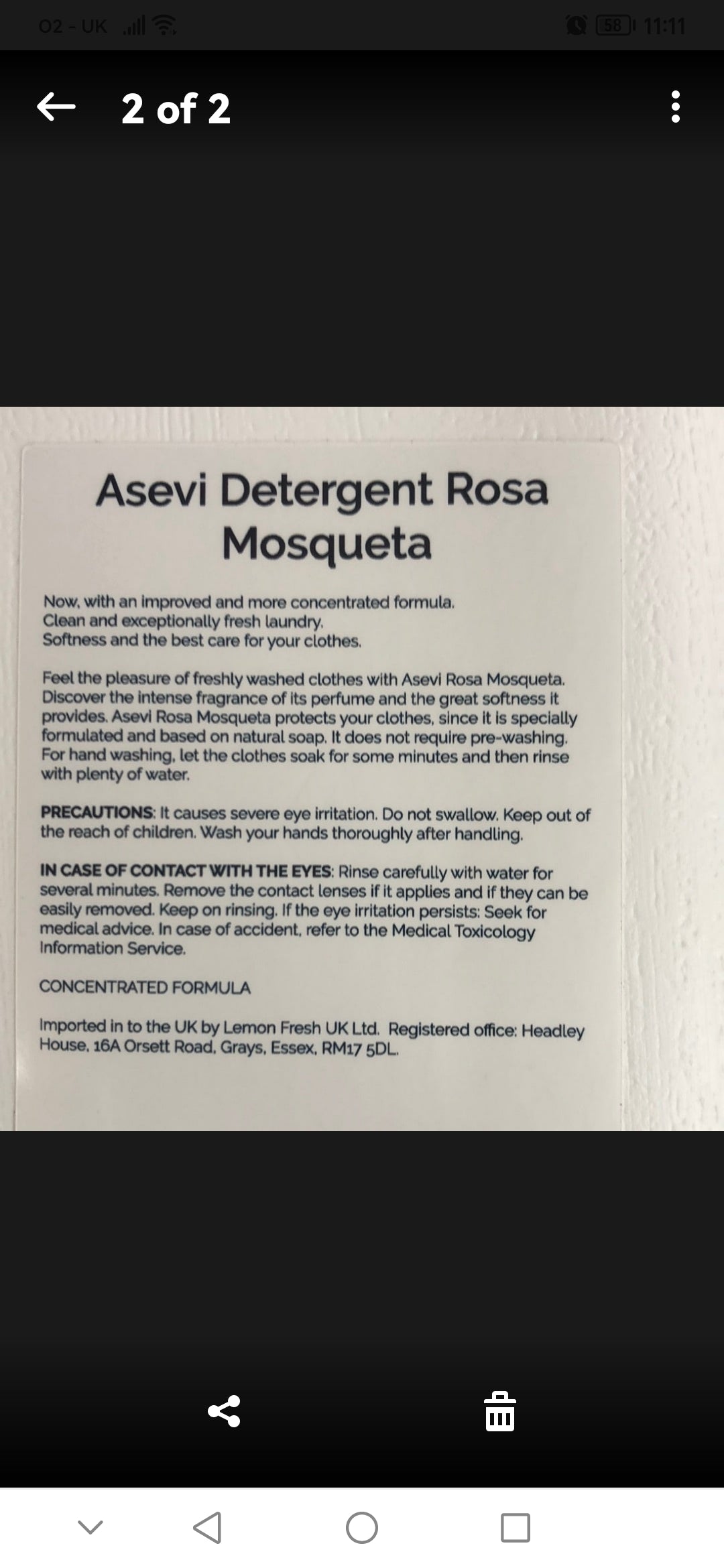 Asevi Rosa Mosqueta Spanish detergent 40 wash