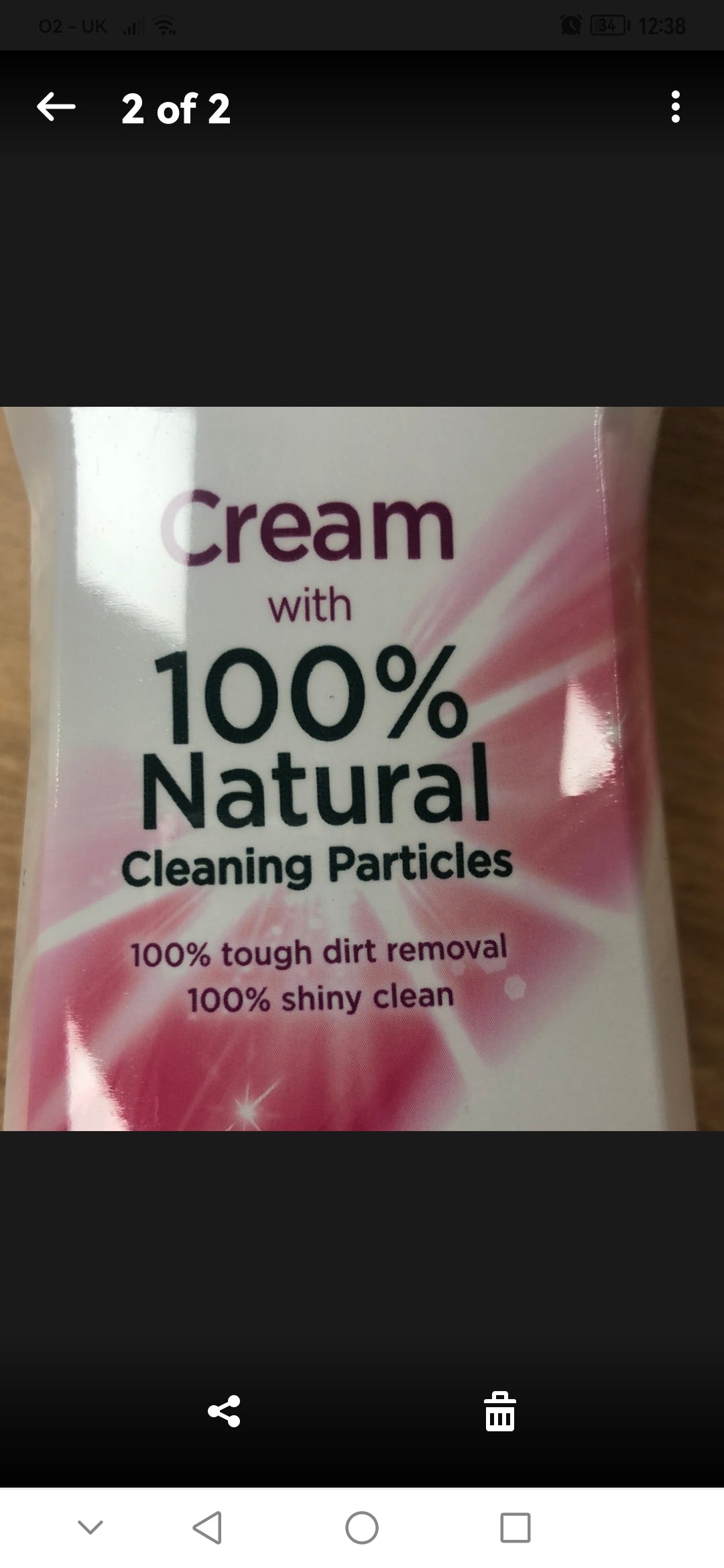Cif cream cleaner 100% natural
