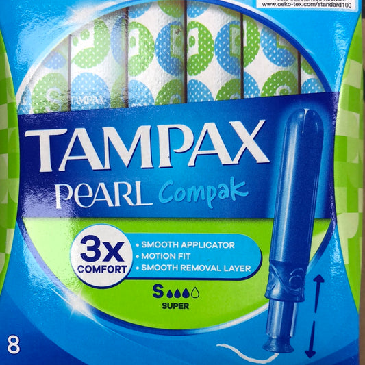 Tampax pearl super 3 times the comfort. 8pk medium to heavy